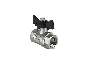 Кран шаровой Ду 32 вн.-вн. бабочка латунь никель Valfex DeltaPro VF.217.NB1.114.DP thumbnail